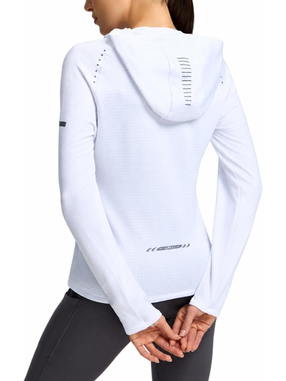 Cozy Women's Fleece Hoodie with Thermal Fabric & Reflective Zipper Pocket